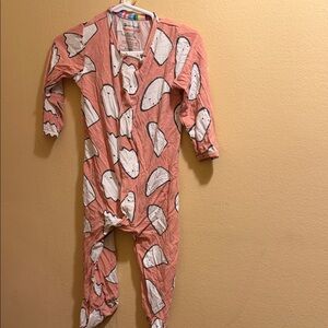 Magnetic Me Coral Pink Bear Print Footed One-Piece